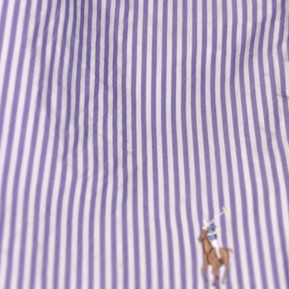 Ralph Lauren Men’s Draw String Swim Trunk Lavender & contrasting Blue stripe L